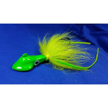 3oz Flouresent Green Squider Bucktail Cobia Lure