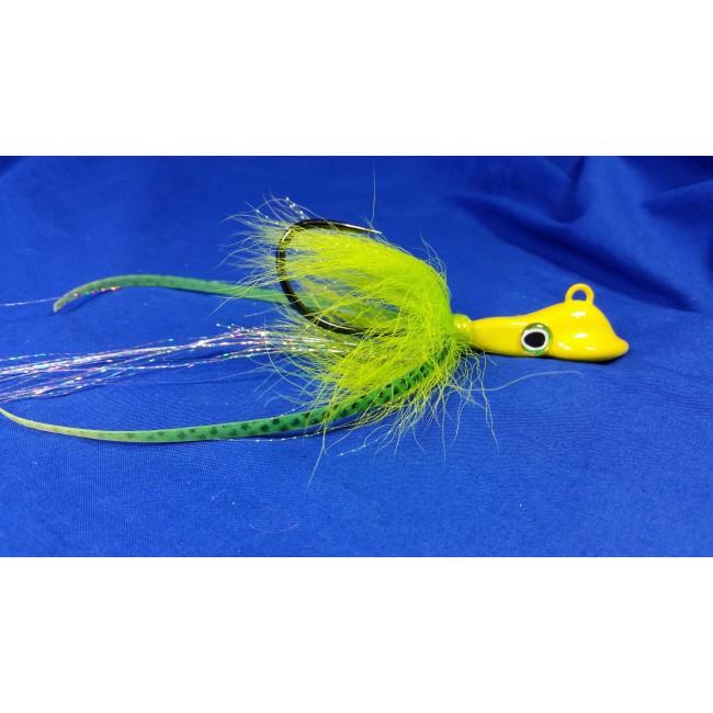 3oz Flouresent Chartreuse Squider Bucktail Cobia Lure